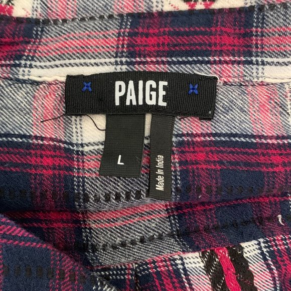 PAIGE Mya Western Plaid Flannel Button Up Shirt - Picture 6 of 7